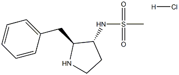N-((2S,3R)-2-苯甲基吡咯烷-3-基)甲磺酰胺盐酸 结构式