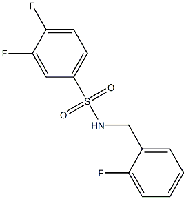 3,4-二氟-N-(2-氟苄基)苯磺酰胺 结构式