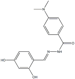 (E)-N'-(2,4-dihydroxybenzylidene)-4-(dimethylamino)benzohydrazide 结构式