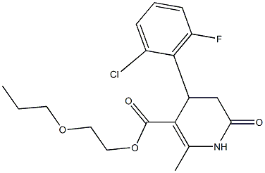 2-propoxyethyl 4-(2-chloro-6-fluorophenyl)-2-methyl-6-oxo-1,4,5,6-tetrahydropyridine-3-carboxylate 结构式