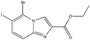 5-Bromo-6-iodo-imidazo[1,2-a]pyridine-2-carboxylic acid ethyl ester 结构式