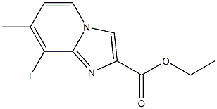 8-Iodo-7-methyl-imidazo[1,2-a]pyridine-2-carboxylic acid ethyl ester 结构式