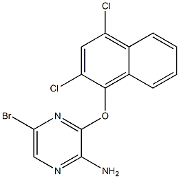 5-bromo-3-(2,4-dichloronaphthalen-1-yloxy)pyrazin-2-amine 结构式