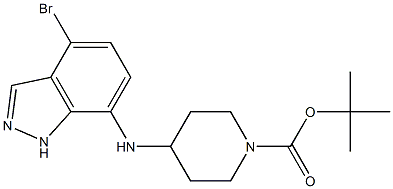 tert-butyl 4-(4-bromo-1H-indazol-7-ylamino)piperidine-1-carboxylate 结构式