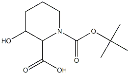 1-(tert-butoxycarbonyl)-3-hydroxypiperidine-2-carboxylic acid 结构式