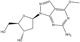 6-Amino-4-methoxy-1-(2-deoxy-beta-D-ribofuranosyl)-1H-pyrazolo[3,4-d]pyrimidine 结构式