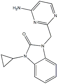 1-(4-Amino-pyrimidin-2-ylmethyl)-3-cyclopropyl-1,3-dihydro-benzoimidazol-2-one 结构式