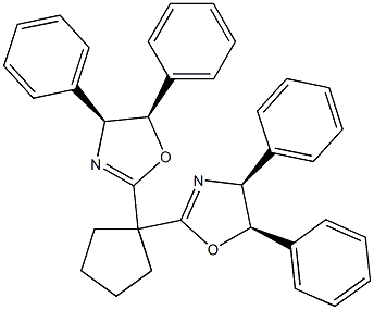 (4S,4'S,5R,5'R)-2,2'-环戊亚基双[4,5-二氢-4,5-二苯基噁唑] 结构式