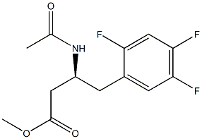 (S)-3-乙酰氨基-4-(2,4,5-三氟苯基)丁酸甲酯 结构式