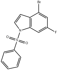 1-(benzenesulfonyl)-4-bromo-6-fluoro-1H-indole 结构式