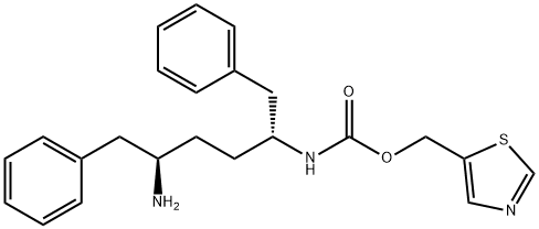 N-[(1R,4R)-4-氨基-5-苯基-1-(苄基)戊基]氨基甲酸 5-噻唑基甲基酯 结构式