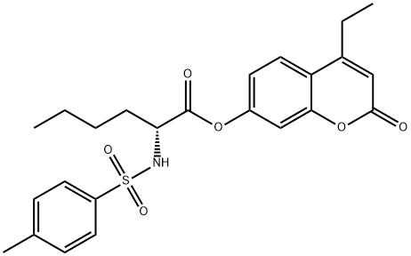 (R)-4-ethyl-2-oxo-2H-chromen-7-yl 2-(4-methylphenylsulfonamido)hexanoate 结构式