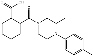 2-(3-methyl-4-(p-tolyl)piperazine-1-carbonyl)cyclohexanecarboxylic acid 结构式