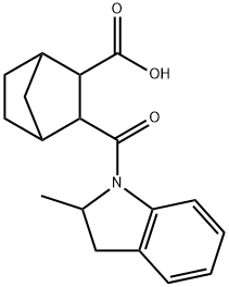 3-(2-methylindoline-1-carbonyl)bicyclo[2.2.1]heptane-2-carboxylic acid 结构式