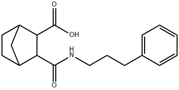 3-((3-phenylpropyl)carbamoyl)bicyclo[2.2.1]heptane-2-carboxylic acid 结构式