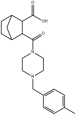 3-(4-(4-methylbenzyl)piperazine-1-carbonyl)bicyclo[2.2.1]heptane-2-carboxylic acid 结构式