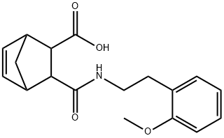 3-((2-methoxyphenethyl)carbamoyl)bicyclo[2.2.1]hept-5-ene-2-carboxylic acid 结构式