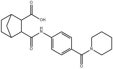 3-((4-(piperidine-1-carbonyl)phenyl)carbamoyl)bicyclo[2.2.1]heptane-2-carboxylic acid 结构式