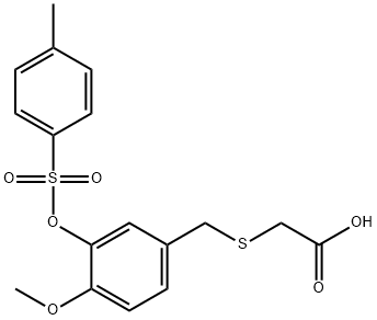 2-(4-甲氧基-3-(甲苯磺酰氧基)苄硫基)乙酸 结构式