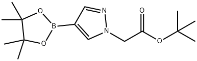 2-(4-(4,4,5,5-四甲基-1,3,2-二氧硼戊烷-2-基)-1H-吡唑-1-基)乙酸叔丁酯 结构式