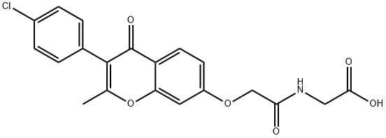 N-({[3-(4-chlorophenyl)-2-methyl-4-oxo-4H-chromen-7-yl]oxy}acetyl)glycine 结构式