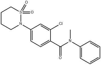 2-chloro-4-(1,1-dioxido-1,2-thiazinan-2-yl)-N-methyl-N-phenylbenzamide 结构式