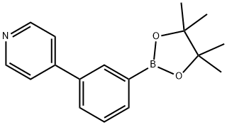 4-(3-(4,4,5,5-四甲基-1,3,2-二氧硼戊烷-2-基)苯基)吡啶 结构式