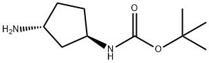 (1R,3R)-3-氨基环戊基氨基甲酸叔丁酯 结构式