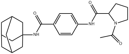 1-acetyl-N-[4-(tricyclo[3.3.1.1~3,7~]dec-1-ylcarbamoyl)phenyl]prolinamide 结构式