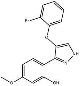 2-[4-(2-bromophenoxy)-1H-pyrazol-3-yl]-5-methoxyphenol 结构式