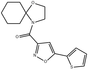 4-{[5-(2-thienyl)-3-isoxazolyl]carbonyl}-1-oxa-4-azaspiro[4.5]decane 结构式