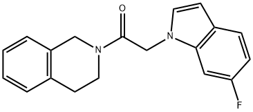 1-(3,4-dihydroisoquinolin-2(1H)-yl)-2-(6-fluoro-1H-indol-1-yl)ethanone 结构式