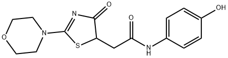 N-(4-hydroxyphenyl)-2-[2-(morpholin-4-yl)-4-oxo-4,5-dihydro-1,3-thiazol-5-yl]acetamide 结构式