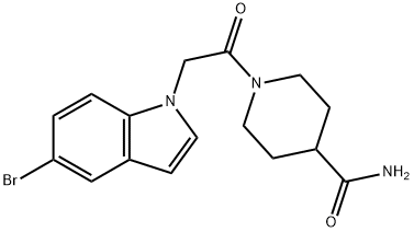 1-[(5-bromo-1H-indol-1-yl)acetyl]piperidine-4-carboxamide 结构式