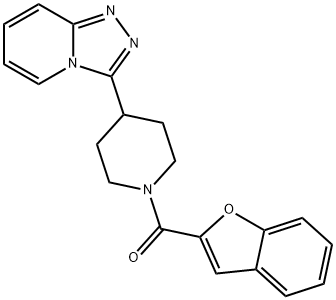 1-benzofuran-2-yl[4-([1,2,4]triazolo[4,3-a]pyridin-3-yl)piperidin-1-yl]methanone 结构式