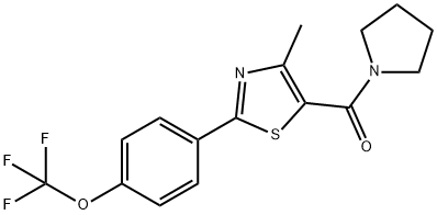 {4-methyl-2-[4-(trifluoromethoxy)phenyl]-1,3-thiazol-5-yl}(pyrrolidin-1-yl)methanone 结构式