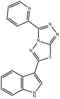 3-[3-(2-pyridinyl)[1,2,4]triazolo[3,4-b][1,3,4]thiadiazol-6-yl]-1H-indole 结构式