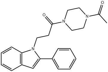 1-(4-acetylpiperazin-1-yl)-3-(2-phenyl-1H-indol-1-yl)propan-1-one 结构式