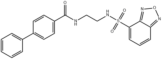 N-{2-[(2,1,3-benzoxadiazol-4-ylsulfonyl)amino]ethyl}biphenyl-4-carboxamide 结构式