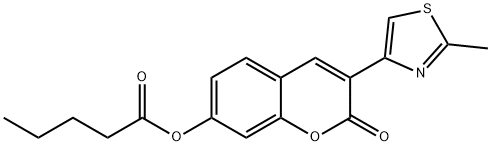 3-(2-methyl-1,3-thiazol-4-yl)-2-oxo-2H-chromen-7-yl pentanoate 结构式