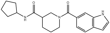 N-cyclopentyl-1-(1H-indol-6-ylcarbonyl)piperidine-3-carboxamide 结构式