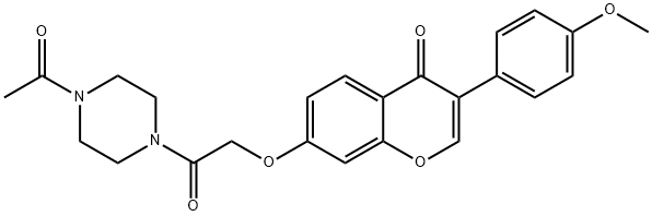 7-[2-(4-acetylpiperazin-1-yl)-2-oxoethoxy]-3-(4-methoxyphenyl)-4H-chromen-4-one 结构式