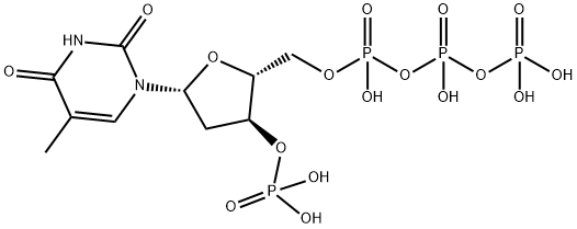 胸苷 5'-(四氢三磷酸酯) 3'-(磷酸二氢酯) 结构式