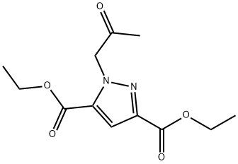 二乙基 1-(2-氧亚基丙基)-1H-吡唑-3,5-二甲酸基酯 结构式