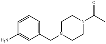 1-[4-[(3-aminophenyl)methyl]-1-piperazinyl]ethanone 结构式