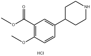 Methyl 2-methoxy-5-(piperidin-4-yl)benzoate hydrochloride 结构式