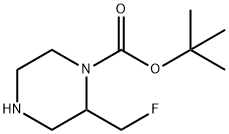 2-Fluoromethyl-piperazine-1-carboxylic acid tert-butyl ester 结构式