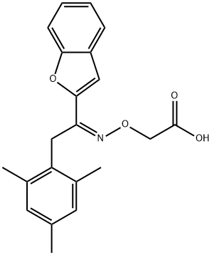 (Z)-2-(((1-(benzofuran-2-yl)-2-mesitylethylidene)amino)oxy)acetic acid 结构式