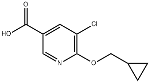 5-氯-6-(环丙基甲氧基)吡啶-3-羧酸 结构式
