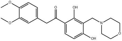 1-[2,4-dihydroxy-3-(morpholin-4-ylmethyl)phenyl]-2-(3,4-dimethoxyphenyl)ethanone 结构式